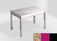 Logo Table mensa ext 110x70 - plateau kona beige - pieds noir - ceinture en bois laque magenta energy 2321_kona-beige_noir_bl-magenta