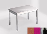 Logo Table mensa 110x70 extension m�lamin� - plateau naranja fuego - pieds chrome - ceinture en bois laqu 2332_naranja-fuego_chrome_b