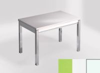 Logo Table mensa 100x60 extension melamin� - plateau verde fun - pieds blanc - ceinture en bois laque bla 2331_verde-fun_blanc_bl-bla