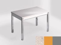 Logo Table mensa 100x60 extension melamin� - plateau stellar blanco - pieds argent - ceinture en bois laq 2331_stellar-blanco_argent_