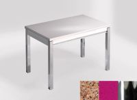 Logo Table mensa 110x70 extension m�lamin� - plateau amarillo palmira - pieds chrome - ceinture en bois l 2332_amarillo-palmira_chrom