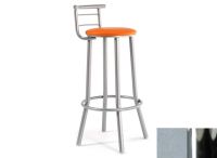 Logo Tabouret mimosa 77 - assise en vinyltech gris - pieds chrome 2653_vt-gris_chrome