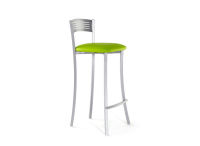 Logo Tabouret hibiscus 63 cr - assise en vinyltech bleu de france - pieds inox 2645_vt-bleu-de-france_inox