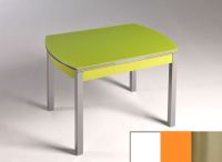 Logo Table hercule 115x75 - plateau extra white - pieds inox - ceinture en bois laque orange 1992_extra-white_inox_bl-orange