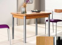 Logo Table hercule 130x80 - plateau chene - pieds chrome - ceinture en bois laque chene 1999_chene_chrome_bl-chene