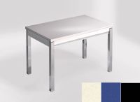 Logo Table mensa 100x60 extension melamin� - plateau blanco dune - pieds noir - ceinture en bois laque bl 2331_blanco-dune_noir_bl-bl