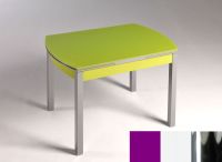 Logo Table hercule 105x60 - plateau magenta - pieds chrome - ceinture en bois laque blanc 1989_magenta_chrome_bl-blanc