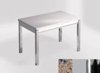 Logo Table mensa 110x70 extension m�lamin� - plateau azul ugarit - pieds chrome - ceinture en bois laque  2332_azul-ugarit_chrome_bl-