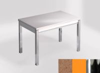 Logo Table mensa ext 110x70 - plateau coral troya - pieds chrome - ceinture en bois laque orange cool 2321_coral-troya_chrome_bl-oran