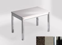 Logo Table mensa 110x70 extension m�lamin� - plateau marron jupiter - pieds chrome - ceinture en bois laq 2332_marron-jupiter_chrome_