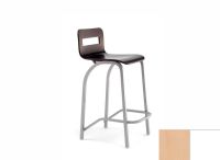 Logo Tabouret tulipe 63 - assise en hetre vernis hetre - pieds blanc 2656_hv-hetre_blanc