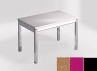 Logo Table mensa ext 100x60 - plateau beige olimpo - pieds noir - ceinture en bois laque magenta energy 2320_beige-olimpo_noir_bl-mag