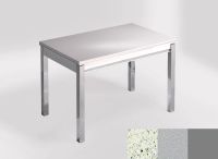 Logo Table mensa 100x60 extension melamin� - plateau blanco dali - pieds argent - ceinture en bois laque  2331_blanco-dali_argent_bl-