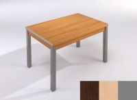 Logo Table mensa ext 110x70 - plateau wengue - pieds argent - ceinture en polymere hetre 2038_wengue_argent_pl-hetre