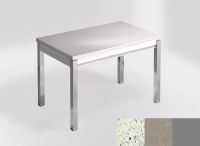 Logo Table mensa 110x70 extension m�lamin� - plateau blanco dali - pieds argent - ceinture en bois laque  2332_blanco-dali_argent_bl-