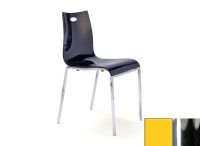 Logo Chaise jacinthe - assise en methacrylate jaune - pieds chrome 2295_mb-jaune_chrome