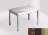 Logo Table mensa 110x70 extension m�lamin� - plateau mahogany - pieds inox - ceinture en bois laque noir 2332_mahogany_inox_bl-noir