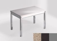 Logo Table mensa 100x60 extension melamin� - plateau perla diana - pieds argent - ceinture en bois laque  2331_perla-diana_argent_bl-