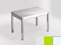 Logo Table mensa ext 100x60 - plateau blanco zeus - pieds blanc - ceinture en bois laque vert 2320_blanco-zeus_blanc_bl-vert