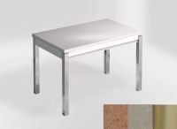 Logo Table mensa 100x60 extension melamin� - plateau coral troya - pieds inox - ceinture en bois laque in 2331_coral-troya_inox_bl-in