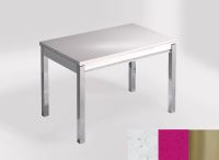 Logo Table mensa ext 110x70 - plateau bianco rivers - pieds inox - ceinture en bois laque magenta energy 2321_bianco-rivers_inox_bl-m