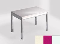 Logo Table mensa ext 100x60 - plateau blanco dune - pieds blanc - ceinture en bois laque magenta energy 2320_blanco-dune_blanc_bl-mag