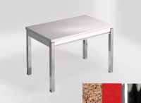 Logo Table mensa ext 110x70 - plateau amarillo palmira - pieds chrome - ceinture en bois laque rouge 2321_amarillo-palmira_chrome_bl-