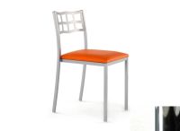 Logo Chaise marguerite - assise en skaitech blanc - pieds chrome 2634_sk-blanc_chrome