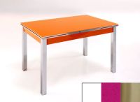 Logo Table mensa ext 100x60 - plateau extra white - pieds inox - ceinture en bois laque magenta energy 2035_extra-white_inox_bl-magen