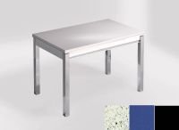Logo Table mensa 100x60 extension melamin� - plateau blanco dali - pieds noir - ceinture en bois laque bl 2331_blanco-dali_noir_bl-bl