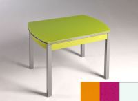 Logo Table hercule 105x60 - plateau orange - pieds blanc - ceinture en bois laque magenta 1989_orange_blanc_bl-magenta
