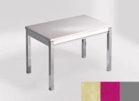 Logo Table mensa ext 110x70 - plateau tigris sand - pieds argent - ceinture en bois laque magenta energy 2321_tigris-sand_argent_bl-m