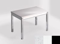 Logo Table mensa 100x60 extension melamin� - plateau bianco rivers - pieds noir - ceinture en bois laque  2331_bianco-rivers_noir_bl-