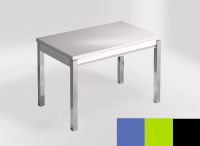 Logo Table mensa 100x60 extension melamin� - plateau azul enjoy - pieds noir - ceinture en bois laque ver 2331_azul-enjoy_noir_bl-ver