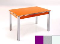 Logo Table mensa ext 100x50 - plateau magenta - pieds blanc - ceinture en bois laque argent 2032_magenta_blanc_bl-argent