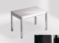 Logo Table mensa 110x70 extension m�lamin� - plateau stellar negro - pieds chrome - ceinture en bois laqu 2332_stellar-negro_chrome_b