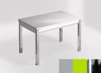 Logo Table mensa ext 110x70 - plateau khenso - pieds chrome - ceinture en bois laque vert 2321_khenso_chrome_bl-vert