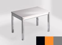 Logo Table mensa 100x60 extension melamin� - plateau tao - pieds argent - ceinture en bois laque orange 2331_tao_argent_bl-orange