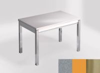 Logo Table mensa ext 100x60 - plateau aluminium nube - pieds inox - ceinture en bois laque jaune dream 2320_aluminium-nube_inox_bl-ja