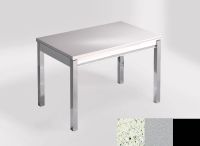 Logo Table mensa 110x70 extension m�lamin� - plateau blanco dali - pieds noir - ceinture en bois laque ar 2332_blanco-dali_noir_bl-ar
