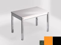 Logo Table mensa ext 100x60 - plateau green river - pieds noir - ceinture en bois laque orange cool 2320_green-river_noir_bl-orange-c