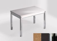 Logo Table mensa ext 110x70 - plateau beige olimpo - pieds chrome - ceinture en bois laque noir 2321_beige-olimpo_chrome_bl-noir