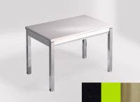 Logo Table mensa ext 100x60 - plateau negro tebas - pieds inox - ceinture en bois laque vert 2320_negro-tebas_inox_bl-vert