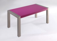 Logo Table lynx fixe 150x80 - plateau moka - pieds blanc 2030_moka_blanc