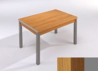 Logo Table mensa ext 135x80 - plateau chene - pieds argent - ceinture en polymere noyer 2044_chene_argent_pl-noyer