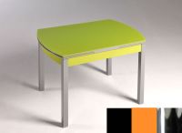 Logo Table hercule 130x80 - plateau noir - pieds chrome - ceinture en bois laque orange 2000_noir_chrome_bl-orange