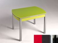 Logo Table hercule 105x60 - plateau rouge - pieds chrome - ceinture en bois laque noir 1989_rouge_chrome_bl-noir