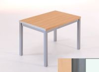 Logo Table saturne ext 80x80 - plateau hetre - pieds blanc - ceinture en metalique argent 2785_hetre_blanc_mt-argent