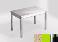 Logo Table mensa 100x60 extension melamin� - plateau ivory coast - pieds chrome - ceinture en bois laque  2331_ivory-coast_chrome_bl-