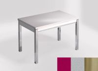 Logo Table mensa ext 100x60 - plateau magenta energy - pieds inox - ceinture en bois laque argent 2320_magenta-energy_inox_bl-argent